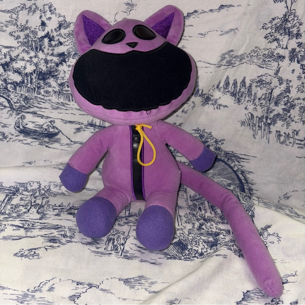 Poppy playtime catnap smiling critters sitting plush 9”